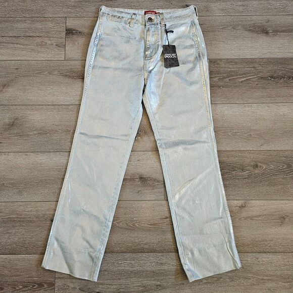 Johnny Was Denim - Johnny Was x Sasson Sancere Waxed Metallic Jeans Womens Size 28 Straight Y2k NWT